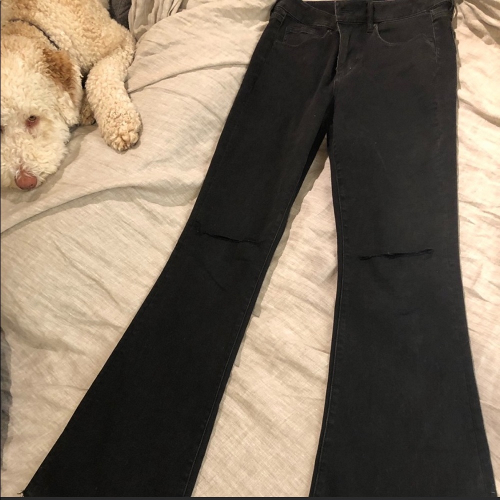 Black flare pants